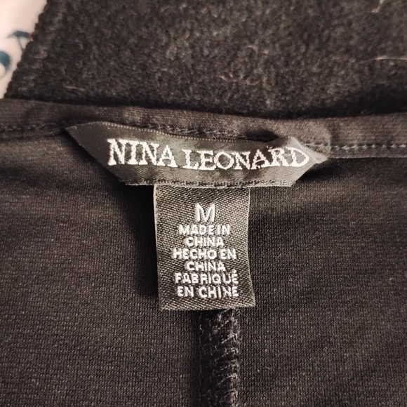 Nina Leonard Mesh Balloon Sleeves Elegant Black Dress. Loose Fit. Size Medium. - Picture 11 of 13